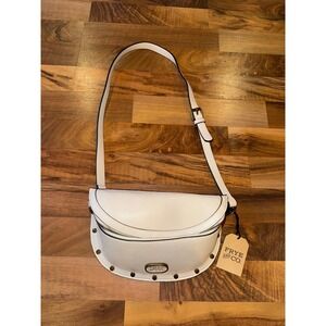 FRYE AND CO Blake Belt Bag Whitecap Leather Studded Crossbody Shoulder Bag NEW